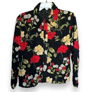 Bernardo Size XL Lightweight Zip Front Reversible Jacket Floral/Black